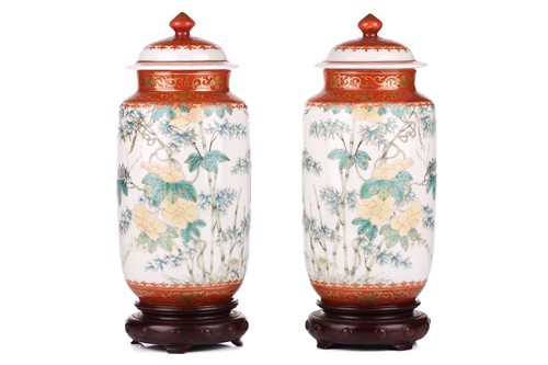 Lot 103 - A pair of Chinese Famille Verte porcelain...