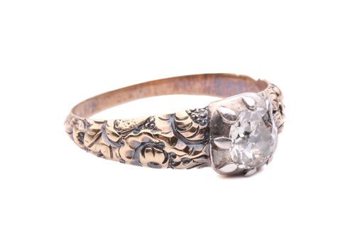 Lot 6 - A George III diamond single stone ring,...