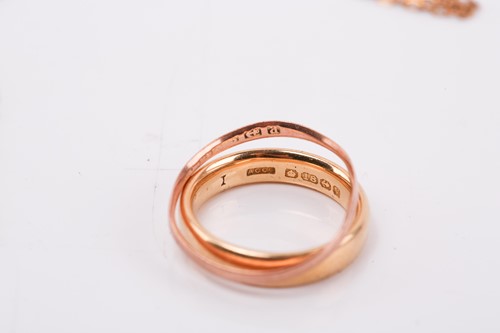 Lot 167 - Two gold wedding bands and two heart lockets...