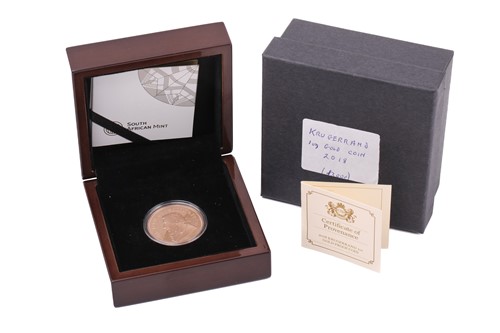 Lot 398 - A 2018 Krugerrand 1-oz Gold proof coin in a...