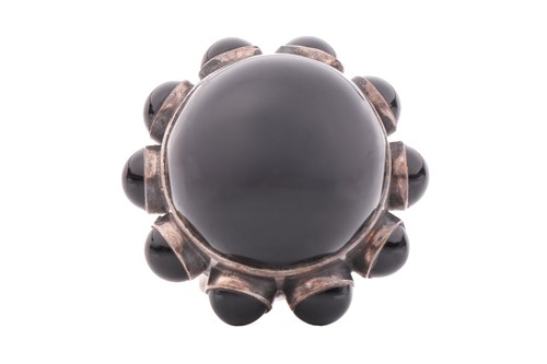 Lot 194 - Georg Jensen - a large onyx cocktail ring,...