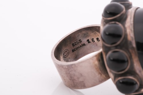 Lot 194 - Georg Jensen - a large onyx cocktail ring,...