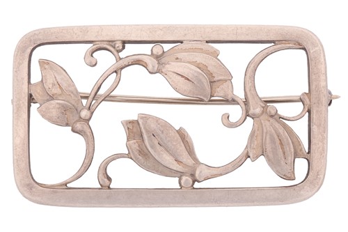 Lot 190 - Georg Jensen - a rectangular openwork floral...