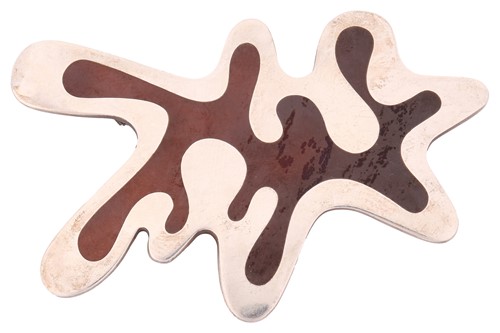 Lot 197 - Georg Jensen - an abstract 'amoeba' brown...