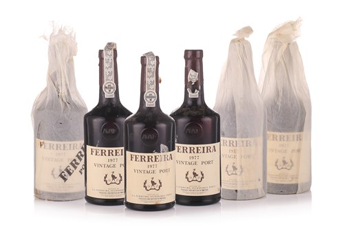 Lot 202 - Six bottles of Ferreira vintage port, 1977