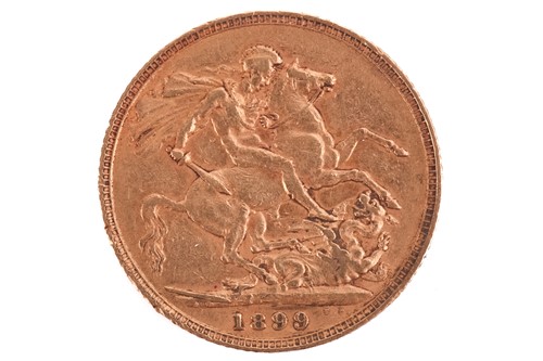 Lot 232 - An 1899 Queen Victoria gold sovereign, St...