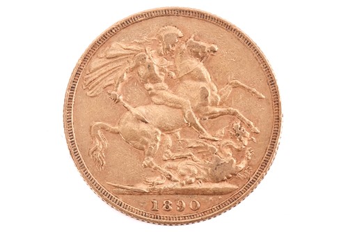 Lot 247 - An 1890 Queen Victoria full Sovereign, St...