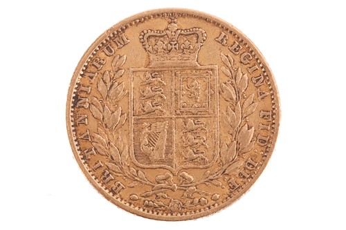 Lot 392 - An 1854 Queen Victoria full sovereign, shield...