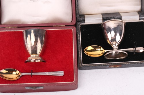 Lot 409 - Asprey; a cased silver egg cup and spoon,...