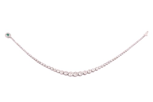 Lot 256 - A French diamond Riviere necklace circa 1930s,...