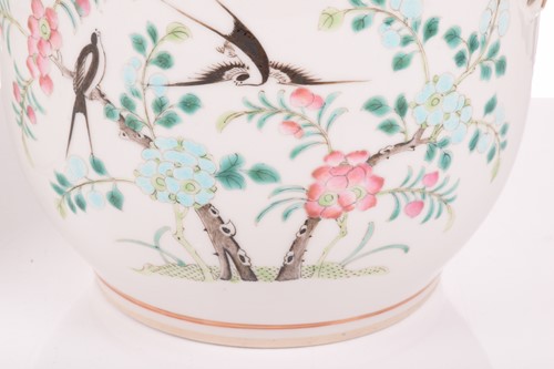 Lot 97 - A pair of Chinese Famile Rose porcelain cache...