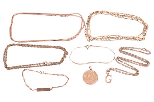 Lot 76 - A small collection of chains and pendants; to...