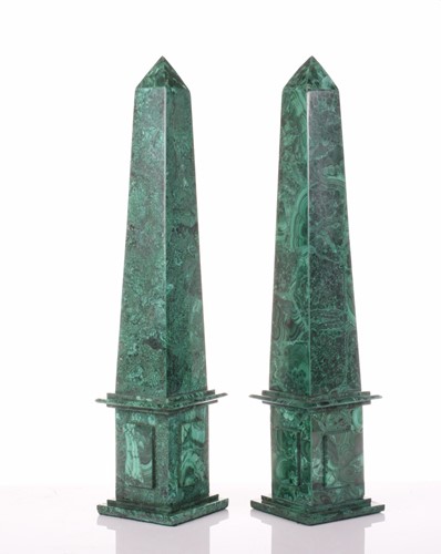 Lot 217 - A pair of large and impressive malachite...