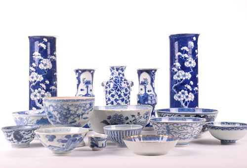 Lot 80 - A study collection of Chinese blue and white...