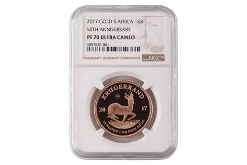 Lot 295 - A 2017 1oz Gold Krugerrand PF 70 Ultra Cameo...