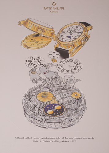 Lot 412 - Patek Philippe, Two colour lithographic...