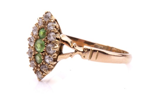 Lot 2 - A Victorian demantoid garnet and diamond ring,...