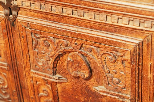 Lot 169 - A 17th-century Continental oak coffer, with...