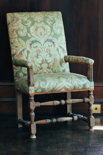 Lot 36 - An 18th-century upholstered open armchair, on...