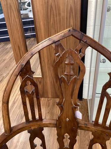 Lot 61 - Four 18th-century style Gothic Windsor yew...