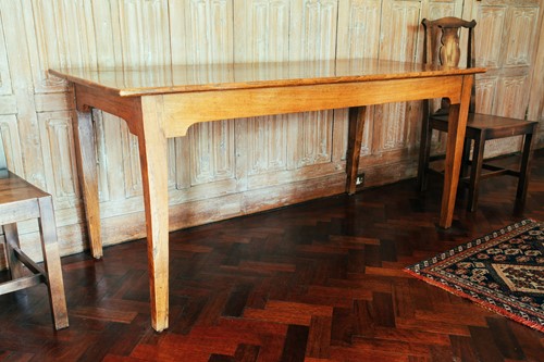 Lot 63 - A 19th-century ash rectangular kitchen table,...