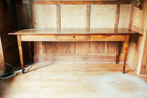 Lot 133 - A 19th century French fruitwood kitchen table,...