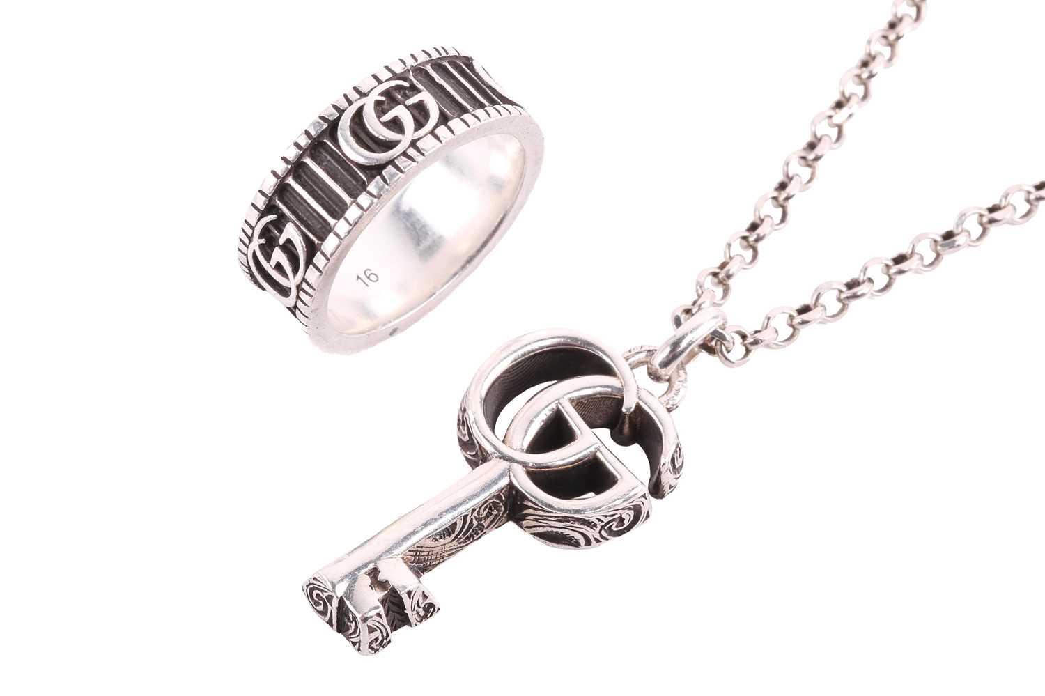 Double G key necklace