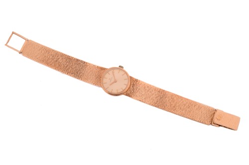 Lot 381 - A Lady’s Omega 9k yellow gold wristwatch, the...