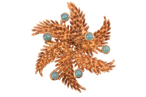 Lot 130 - A gem-set brooch of starfish design in 18ct...