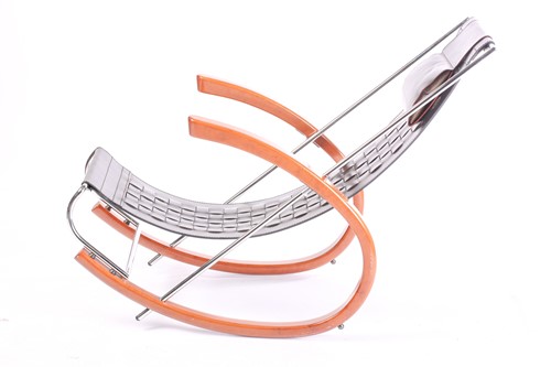 Lot 290 - A black leather 'Donna' Rocking chair by Elio...
