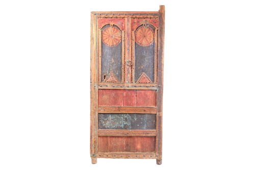 Lot 273 - A painted softwood Morrocan Door, of panelled...