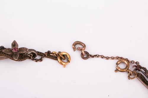 Lot 253 - A Late Ottoman floral fringe necklace set with...
