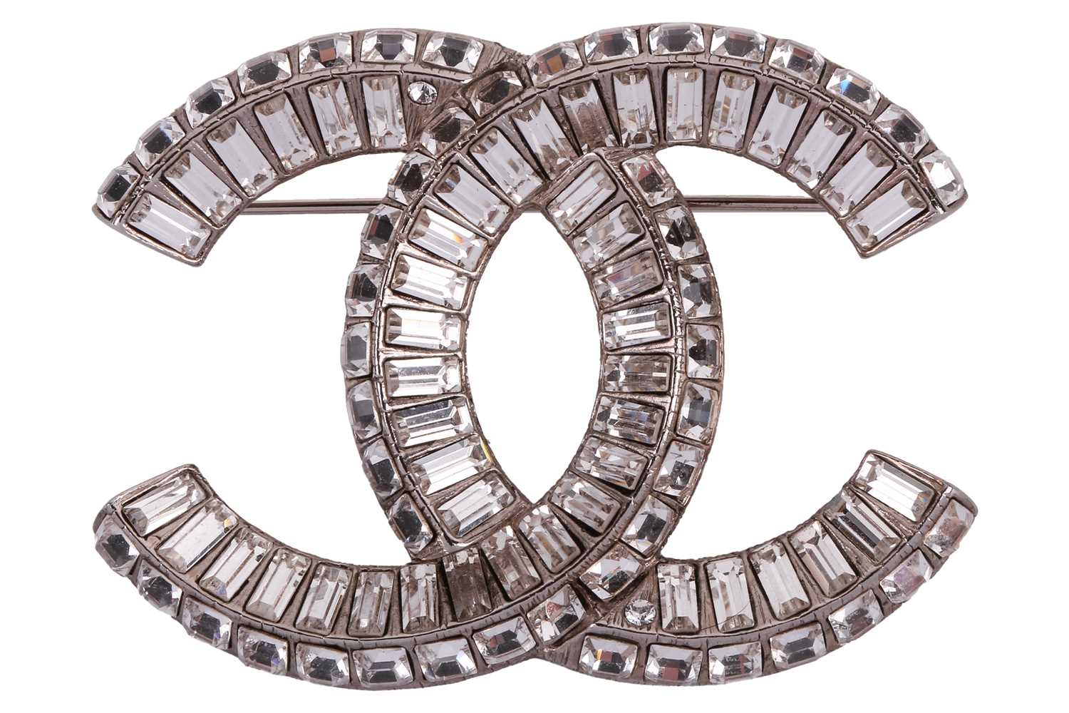 chanel brooch baguette rhinestone