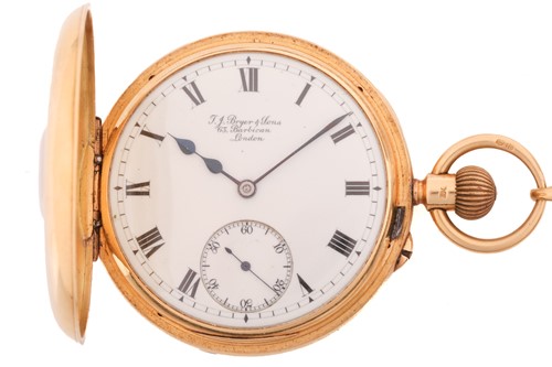 Lot 394 - An 18ct pocket half hunter pocket watch and an...