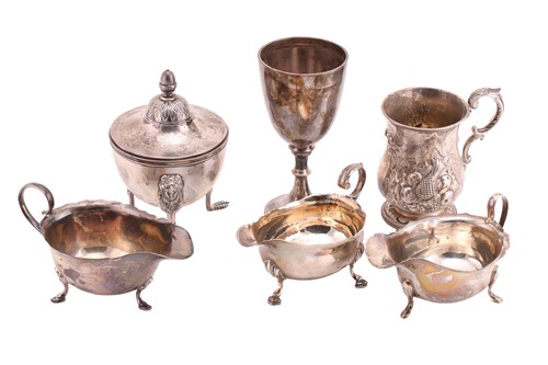 Lot 448 - A small collection of silver items, comprising...