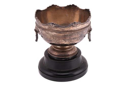 Lot 464 - A silver rose bowl on an ebonised presentation...