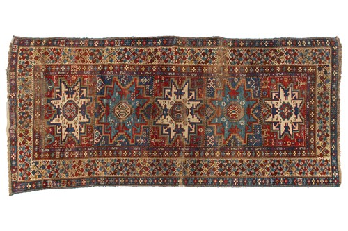 Lot 179A - An antique Caucasian Lesghi rug with five...