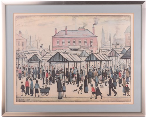 Lot 236 - L.S. Lowry (1887 - 1976), 'Market Scene',...