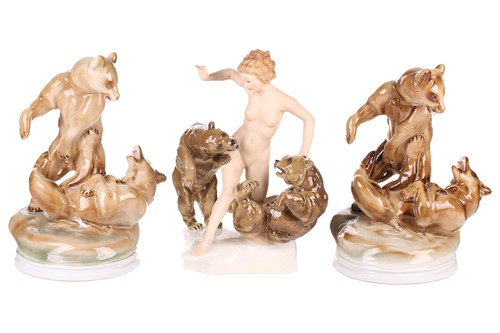 Lot 330 - A Hutschenreuther porcelain figure group of a...