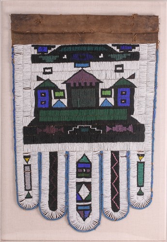 Lot 316 - Three Ndebele tribal beadwork panels attached...