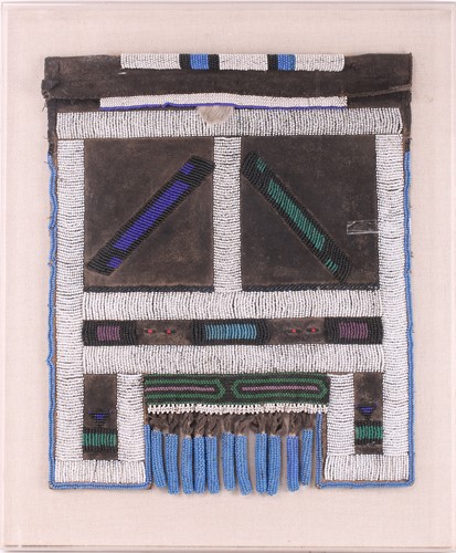Lot 316 - Three Ndebele tribal beadwork panels attached...