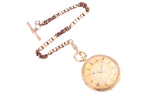 Lot 393 - An 18ct gold W. Wordley open-face pocket watch...