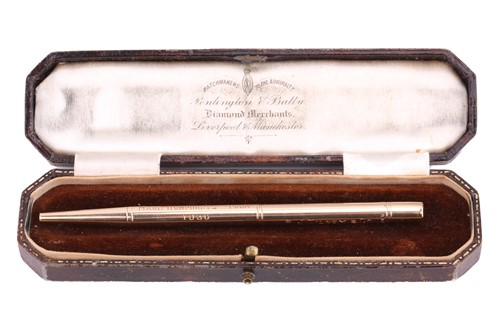 Lot 315 - Baker's Pointer- 9ct gold pencil propelling...