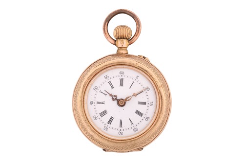 Lot 496 - A lady's keyless pocket watch with Swiss...