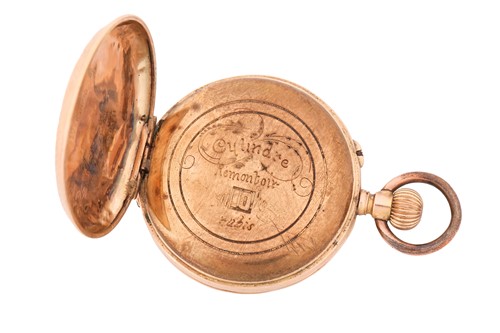 Lot 496 - A lady's keyless pocket watch with Swiss...