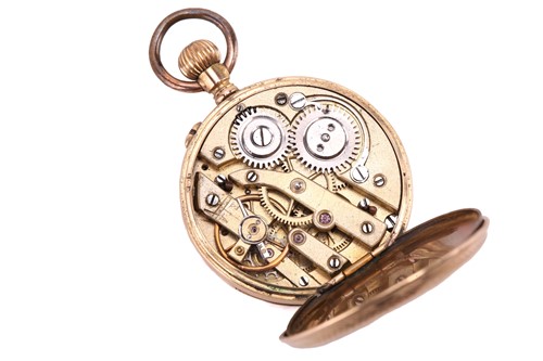 Lot 496 - A lady's keyless pocket watch with Swiss...