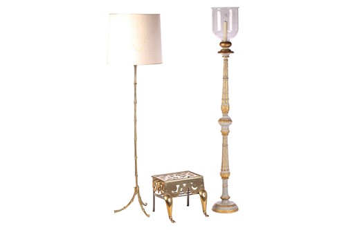 Lot 167 - A "Hollywood Regency" gilt brass faux bamboo...