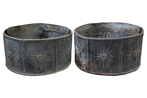 Lot 184 - A pair of George III style cylindrical lead...