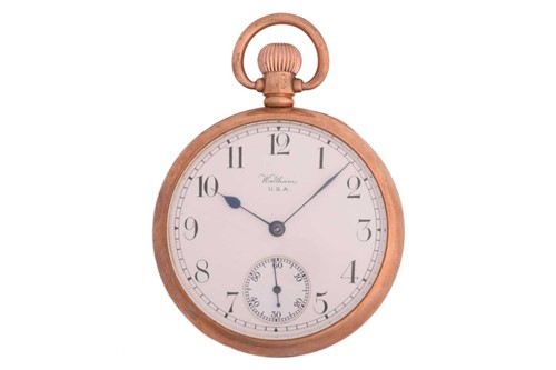 Lot 490 - A Waltham U.S.A open-face pocket watch with a...