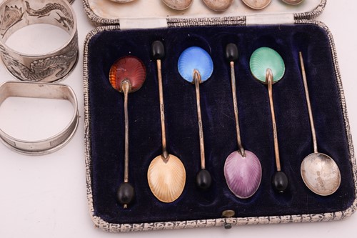 Lot 573 - A mixed collection of silver including three...